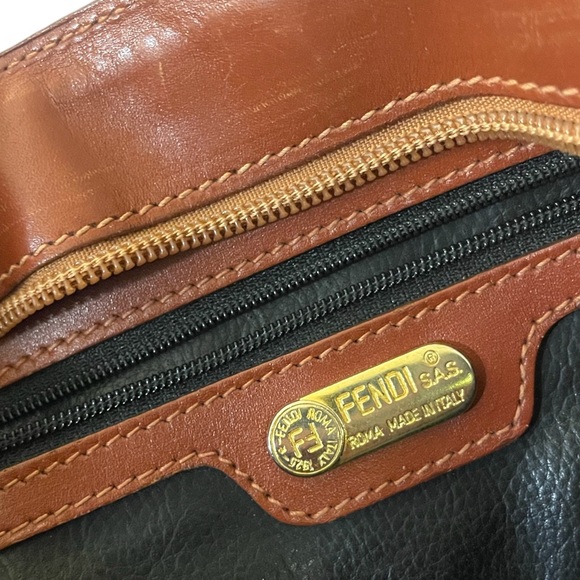 Fendi Black and Brown Logo Crossbody Bag - Picture 4 of 13